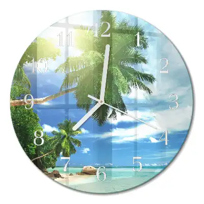 Redondo reloj de pared Isla de las palmeras
