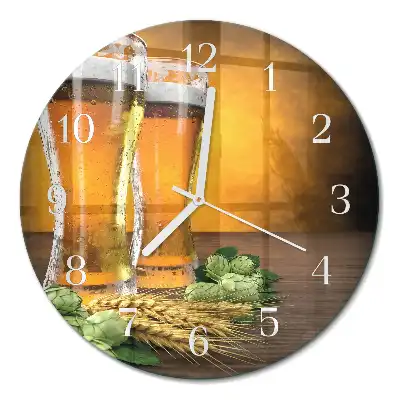 Reloj de pared de vidrio redondo Vasos de cerveza