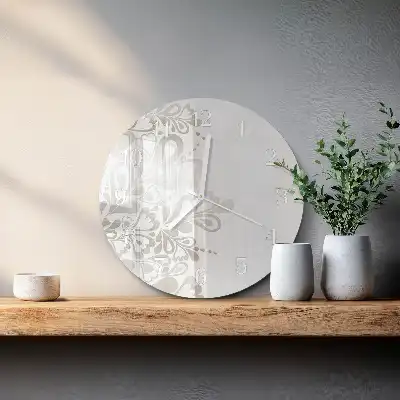 Redondo reloj de pared Arte floral