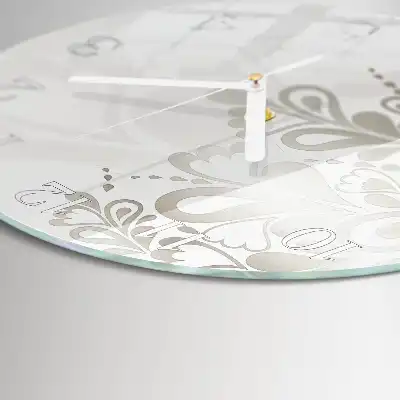 Redondo reloj de pared Arte floral