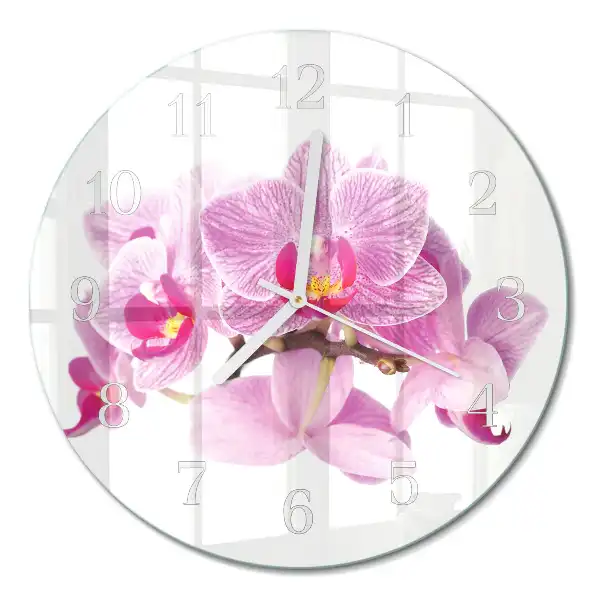 Redondo reloj de pared moderno Orquídeas
