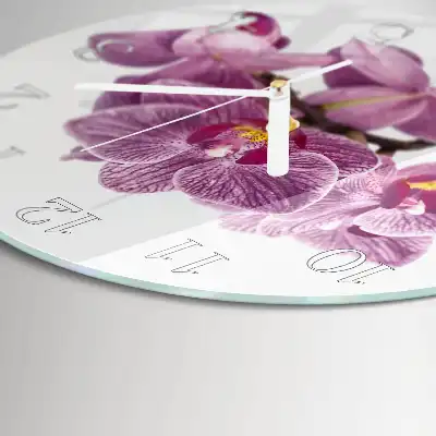 Redondo reloj de pared moderno Orquídeas