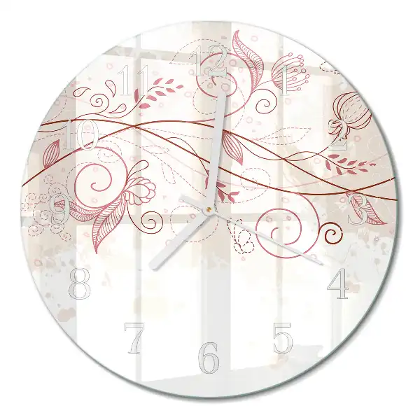 Reloj de pared de vidrio redondo Arte floral
