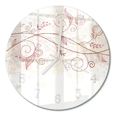 Reloj de pared de vidrio redondo Arte floral