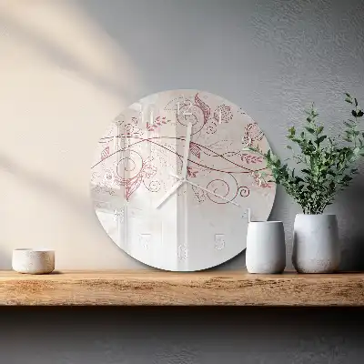 Reloj de pared de vidrio redondo Arte floral