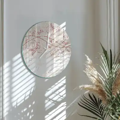 Reloj de pared de vidrio redondo Arte floral