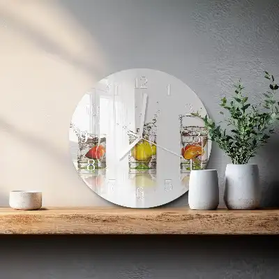 Redondo reloj redondo pared Vasos de fruta