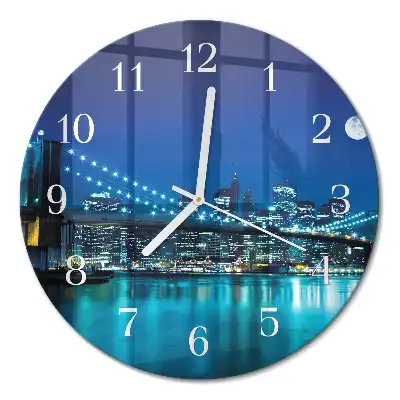 Redondo reloj de pared moderno Horizonte nocturno