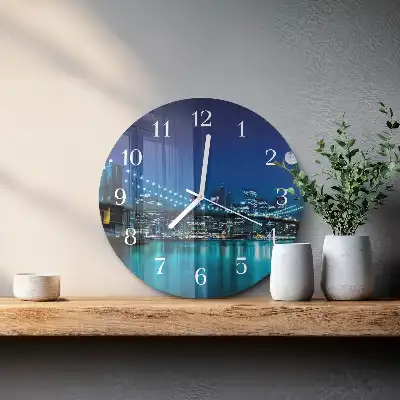 Redondo reloj de pared moderno Horizonte nocturno