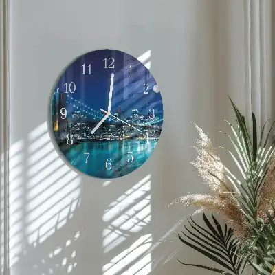 Redondo reloj de pared moderno Horizonte nocturno