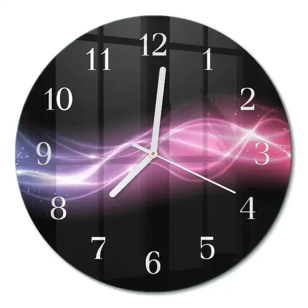 Reloj de cristal redondo Líneas abstractas