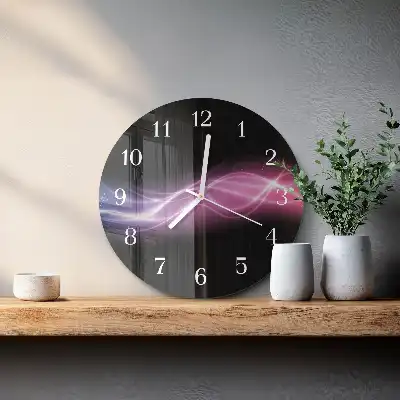 Reloj de cristal redondo Líneas abstractas