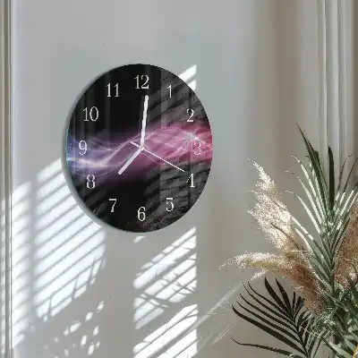 Reloj de cristal redondo Líneas abstractas