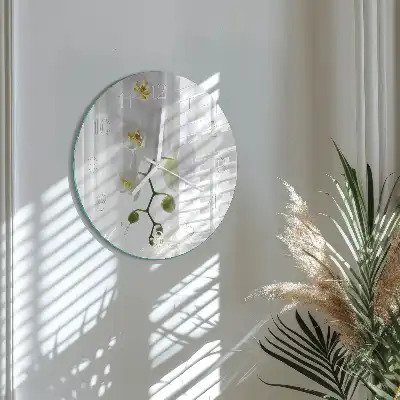 Reloj de pared de vidrio redondo Orquídea