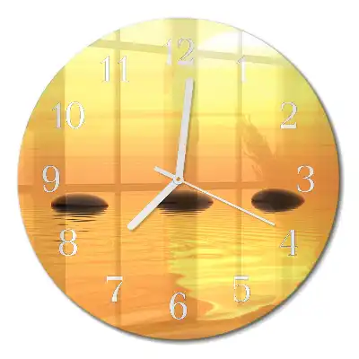Reloj de pared de vidrio redondo Agua sol