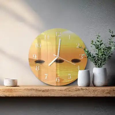 Reloj de pared de vidrio redondo Agua sol