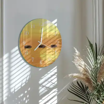 Reloj de pared de vidrio redondo Agua sol