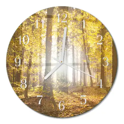 Redondo reloj redondo pared Otoño en el bosque