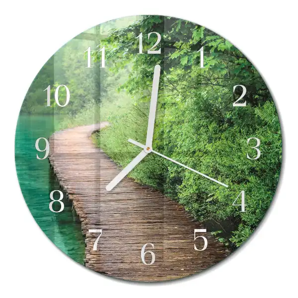 Redondo reloj redondo pared Embarcadero de madera
