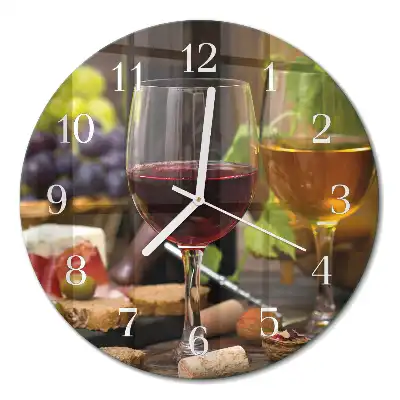 Reloj de cristal redondo Copas de vino