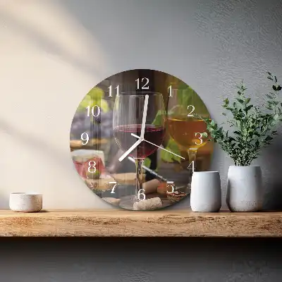Reloj de cristal redondo Copas de vino