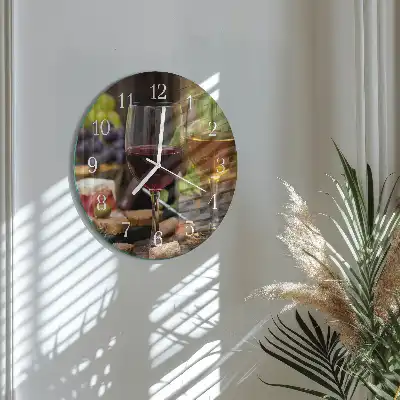 Reloj de cristal redondo Copas de vino