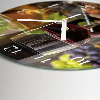 Reloj de cristal redondo Copas de vino