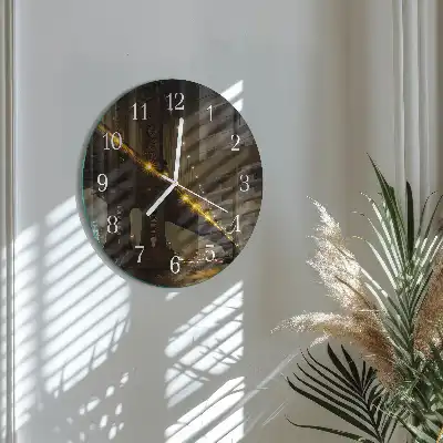 Reloj de pared de vidrio redondo Puente nocturno