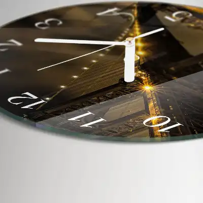 Reloj de pared de vidrio redondo Puente nocturno