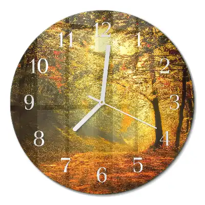Redondo reloj de pared Otoño en el bosque