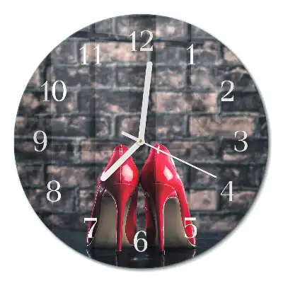 Reloj de cristal redondo Tacones altos rojos