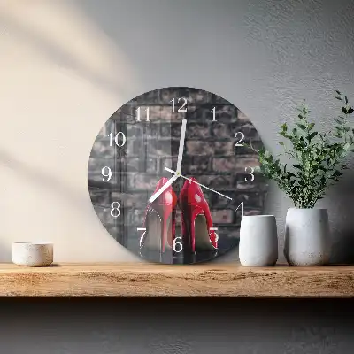 Reloj de cristal redondo Tacones altos rojos