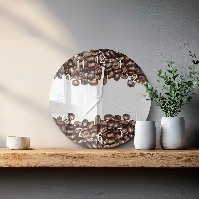 Reloj de cristal redondo Granos de café