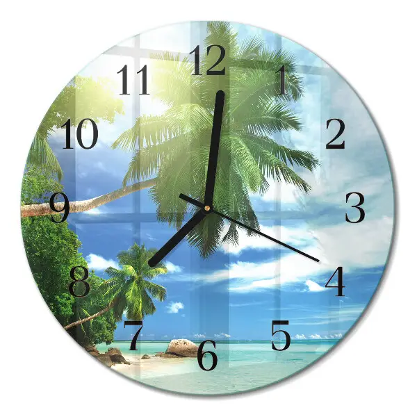 Reloj de pared moderno redondo Isla de las palmeras