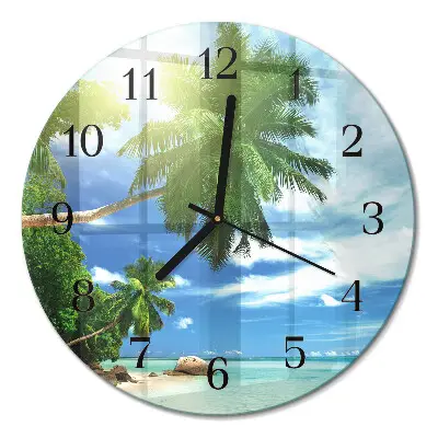 Reloj de pared moderno redondo Isla de las palmeras