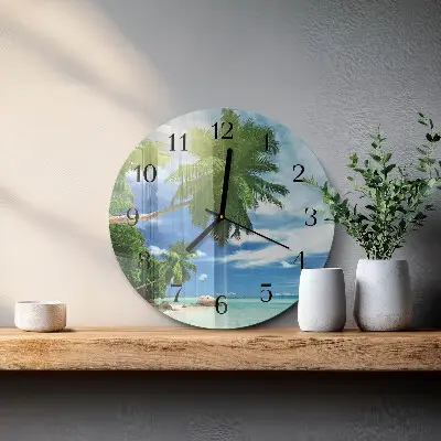Reloj de pared moderno redondo Isla de las palmeras