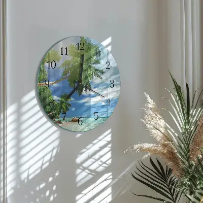 Reloj de pared moderno redondo Isla de las palmeras