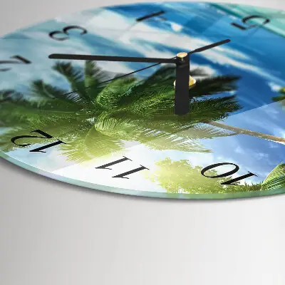 Reloj de pared moderno redondo Isla de las palmeras