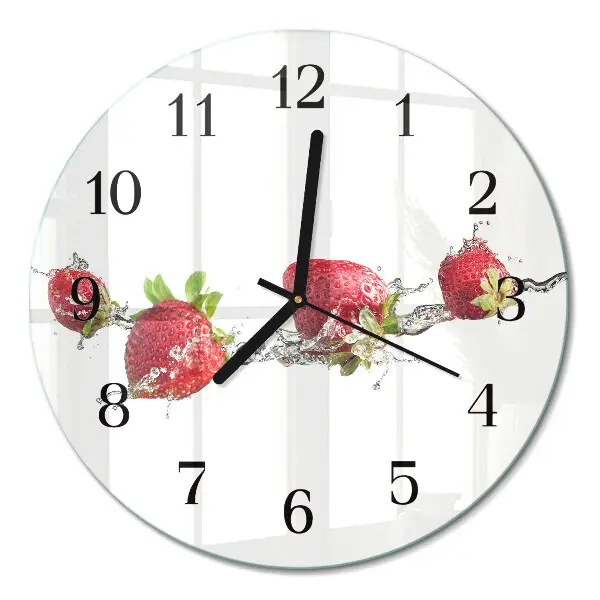 Reloj de pared moderno redondo Fresas en agua
