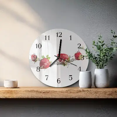 Reloj de pared moderno redondo Fresas en agua