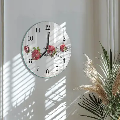 Reloj de pared moderno redondo Fresas en agua