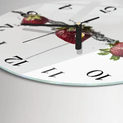 Reloj de pared moderno redondo Fresas en agua