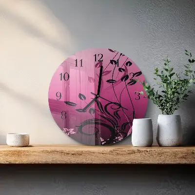 Reloj de pared redondo Arte floral