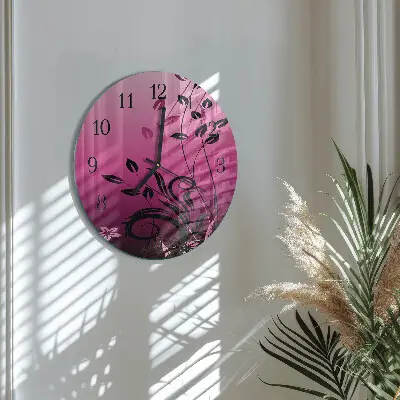 Reloj de pared redondo Arte floral