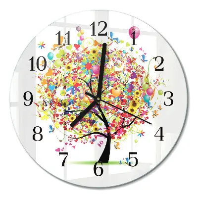 Reloj de pared redondo Árbol colorido