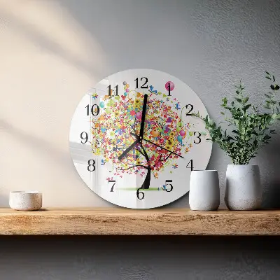 Reloj de pared redondo Árbol colorido