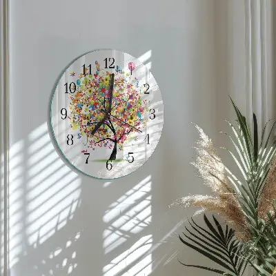 Reloj de pared redondo Árbol colorido