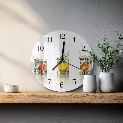 Reloj de pared redondo Vasos de fruta