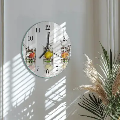 Reloj de pared redondo Vasos de fruta