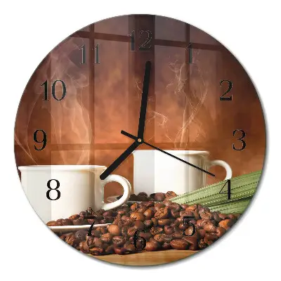 Reloj de pared redondo Tazas de café